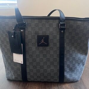 Jordan Black and Gray Duffel Bag